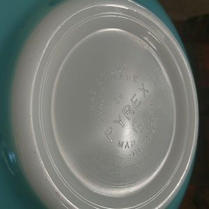 Other - Vintage 1959 Pyrex Bowl Turquoise Aqua Scroll Other - Vintage 1959 Pyrex Bowl Turquoise Aqua Scroll